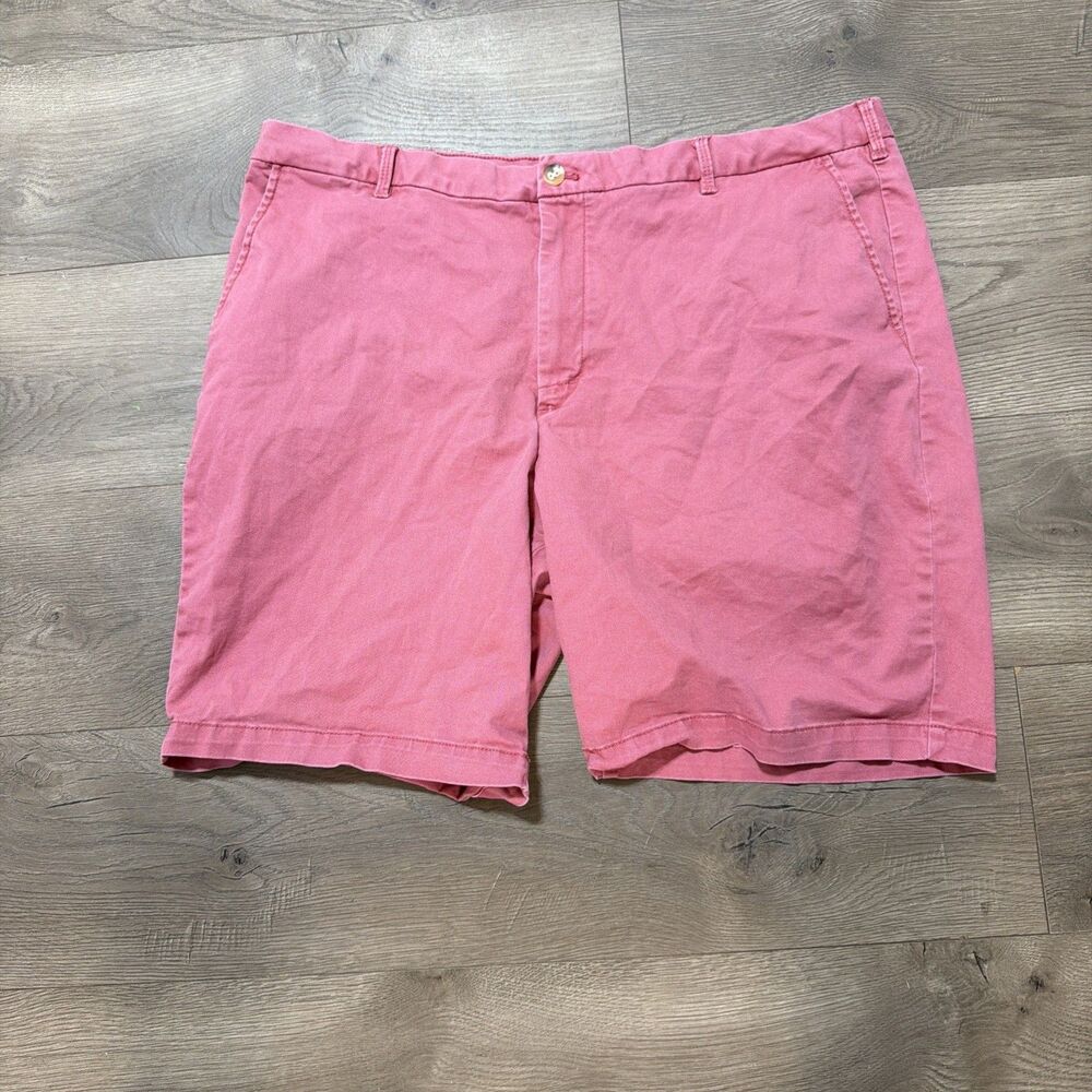 Izod Saltwater Short Pants Mens 42x9.5 Red Stretch Flat Front Casual Preppy